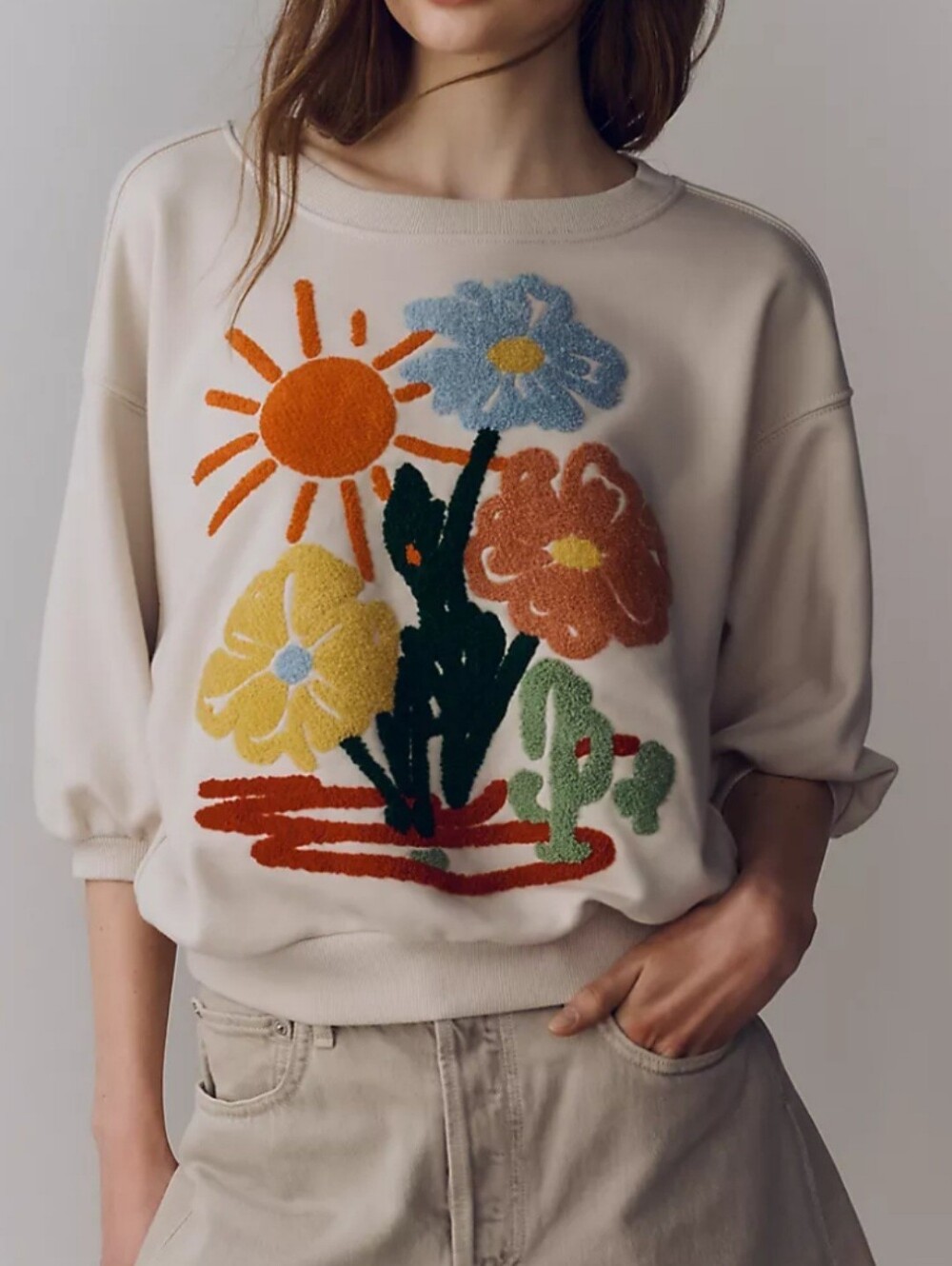 Anthropologie Pilcro 3/4 Sleeves Top. Sweatshirt